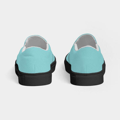 Light Medium Cyan Women's Slip-On Canvas Sneakers (CBG1-ME-LI) - Back