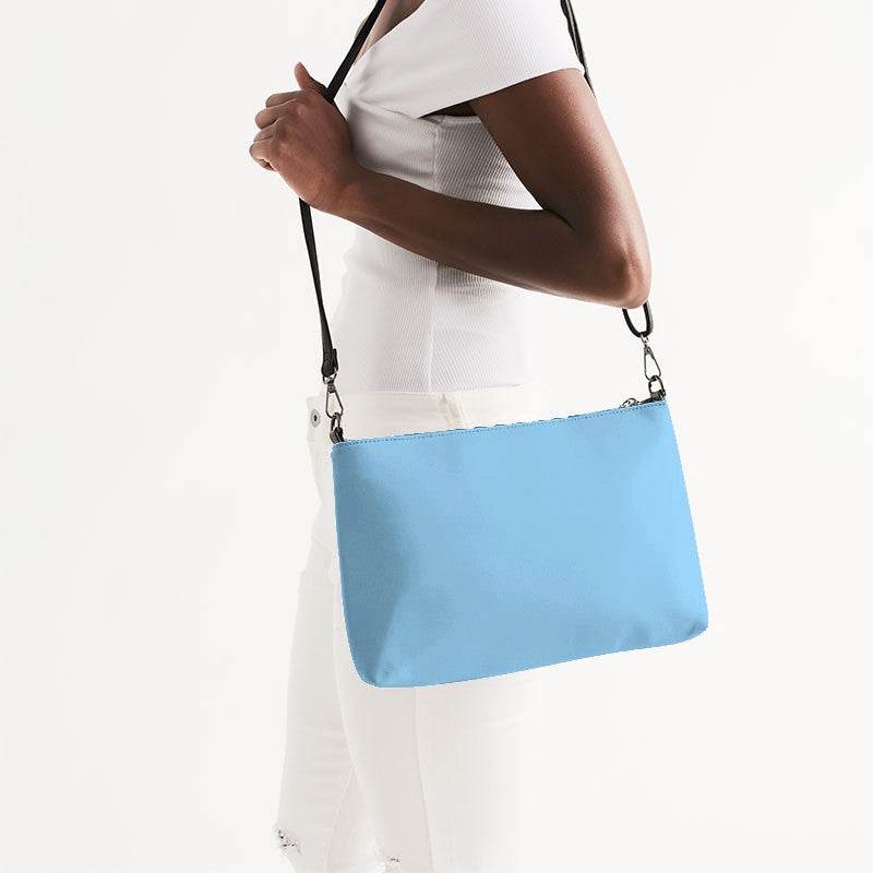 Light Medium Cyan Zip Pouch (BC1-ME-LI) - Side CloseUp