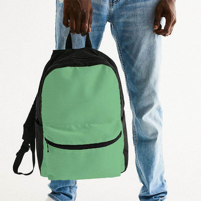 Light Medium Green Canvas Backpack (G-ME-LI) - Man Holding