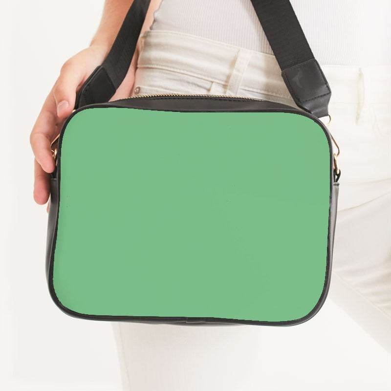 Light Medium Green Crossbody Bag (G-ME-LI) - Woman Front CloseUp