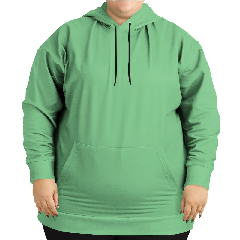 Light Medium Green Hoodie PLUS (G-ME-LI) - Woman Front PLUS