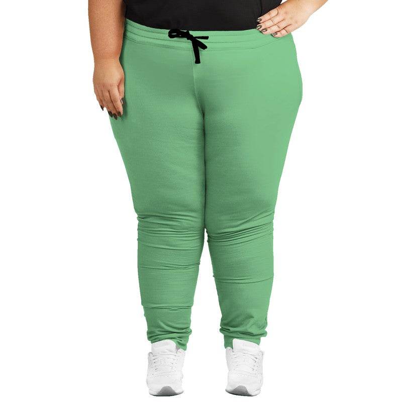 Light Medium Green Joggers PLUS (G-ME-LI) - Woman Front PLUS