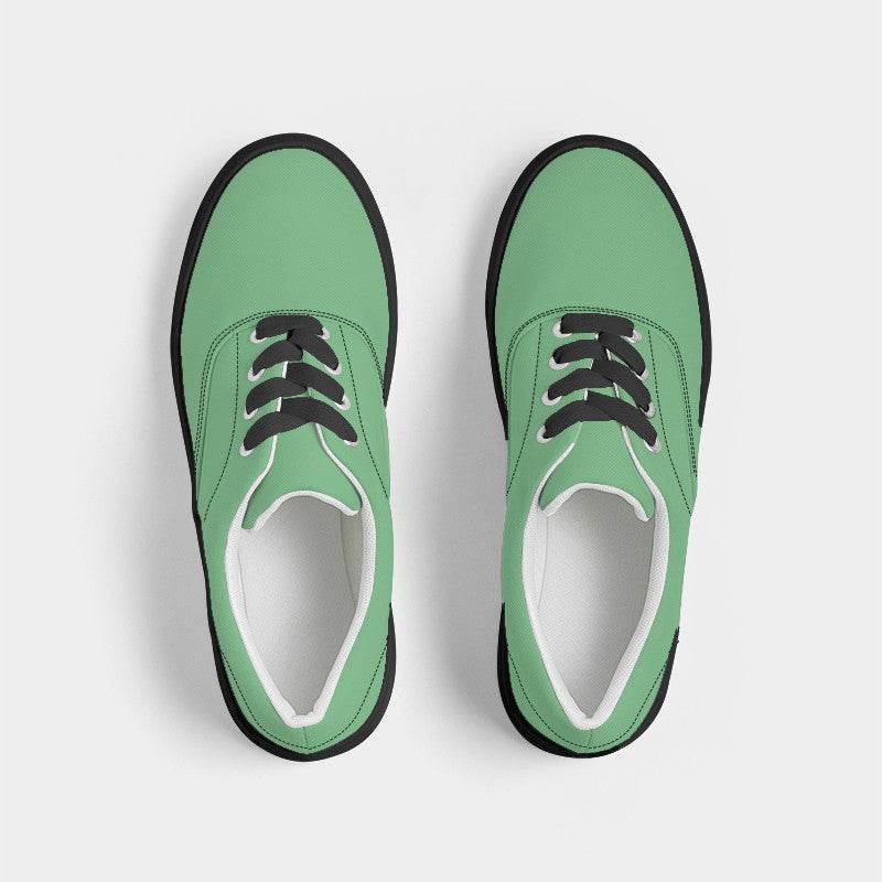 Light Medium Green Men's Canvas Sneakers (G-ME-LI) - Top