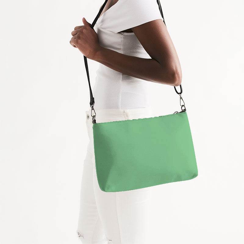 Light Medium Green Zip Pouch (G-ME-LI) - Side CloseUp