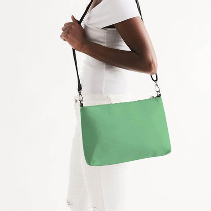 Light Medium Green Zip Pouch (G-ME-LI) - Side CloseUp