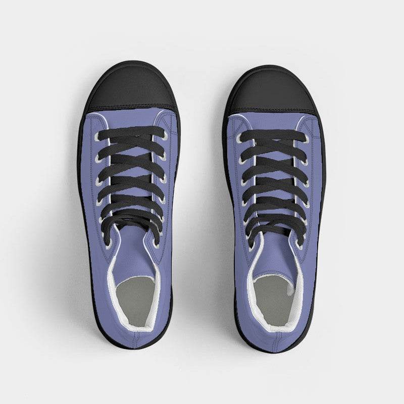 Light Medium Indigo Men's High-Top Canvas Sneakers (PUI3-ME-LI) - Top