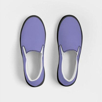 Light Medium Indigo Men's Slip-On Canvas Sneakers (PUI2-ME-LI) - Top