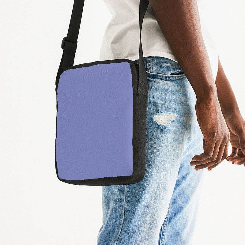 Light Medium Indigo Messenger Pouch (PUI3-ME-LI) - Man Side CloseUp