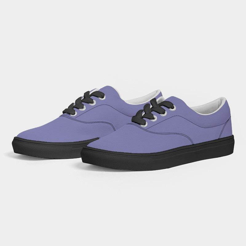 Light Medium Indigo Women's Canvas Sneakers (PUI2-ME-LI) - Side 3