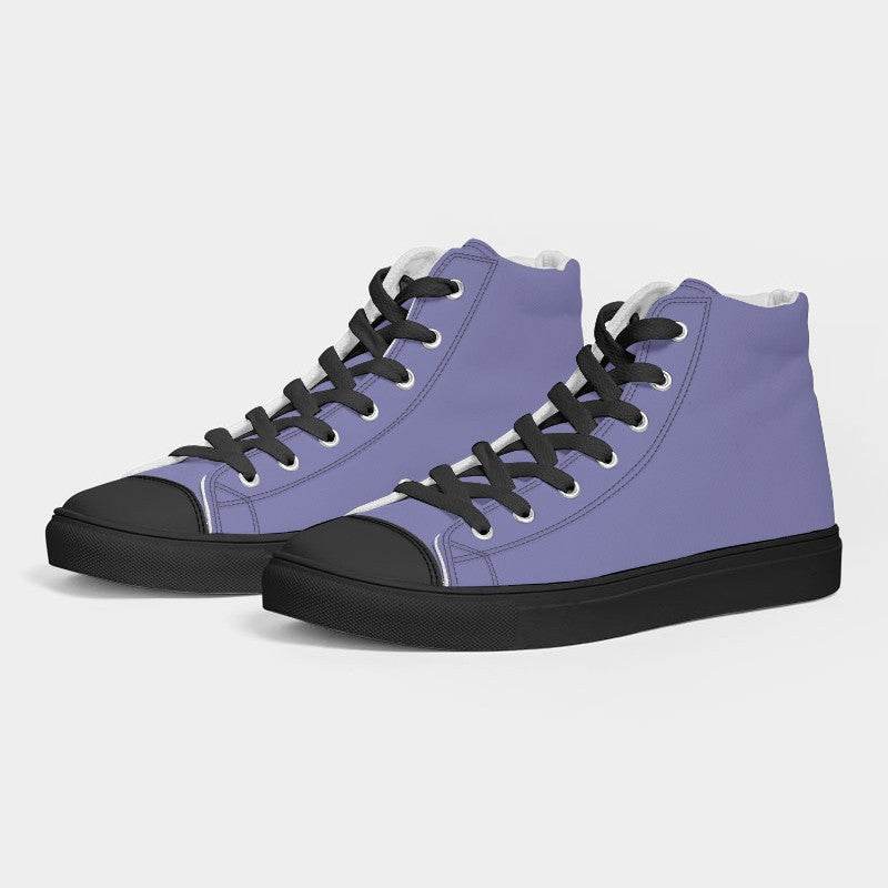 Light Medium Indigo Women's High-Top Canvas Sneakers (PUI2-ME-LI) - Side 3