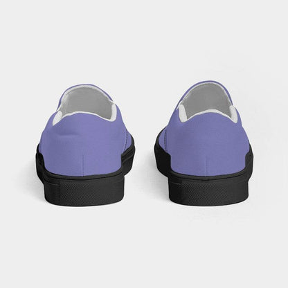 Light Medium Indigo Women's Slip-On Canvas Sneakers (PUI2-ME-LI) - Back