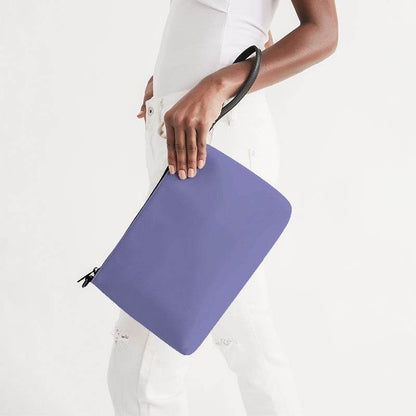 Light Medium Indigo Zip Pouch (PUI2-ME-LI) - Side Holding