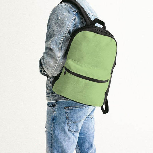 Light Medium Lime Canvas Backpack (GL3-ME-LI) - Man Back CloseUp