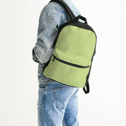 Light Medium Lime Canvas Backpack (L-ME-LI) - Man Back CloseUp