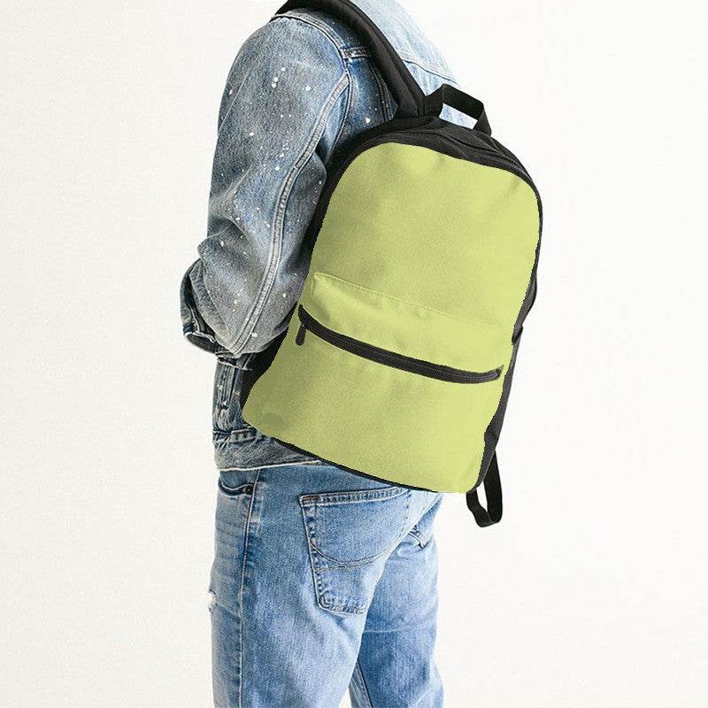 Light Medium Lime Canvas Backpack (LY1-ME-LI) - Man Back CloseUp
