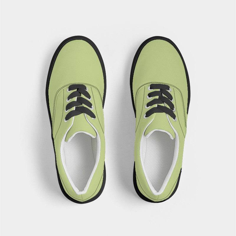 Light Medium Lime Men's Canvas Sneakers (L-ME-LI) - Top
