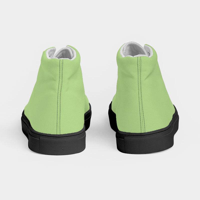Light Medium Lime Men's High-Top Canvas Sneakers (GL3-ME-LI) - Back