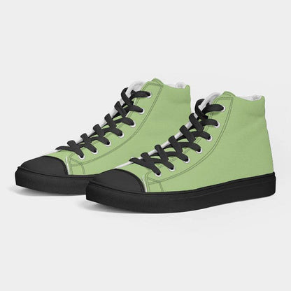 Light Medium Lime Men's High-Top Canvas Sneakers (GL3-ME-LI) - Side 3