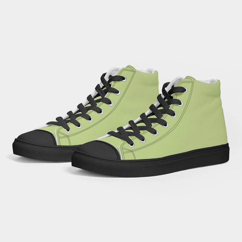 Light Medium Lime Men's High-Top Canvas Sneakers (L-ME-LI) - Side 3