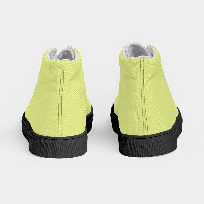 Light Medium Lime Men's High-Top Canvas Sneakers (LY1-ME-LI) - Back