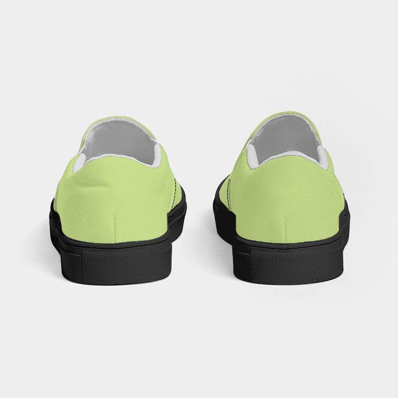 Light Medium Lime Men's Slip-On Canvas Sneakers (L-ME-LI) - Back