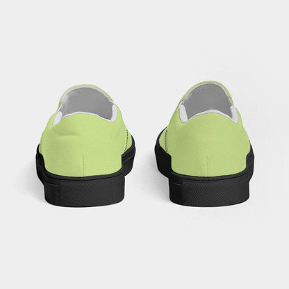 Light Medium Lime Men's Slip-On Canvas Sneakers (L-ME-LI) - Back