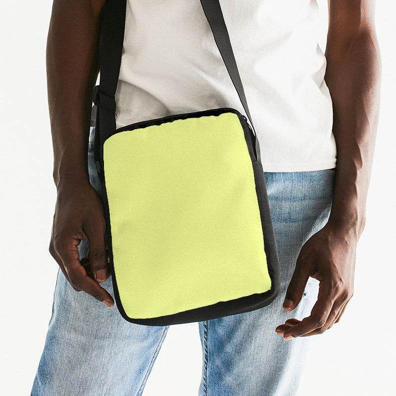 Light Medium Lime Messenger Pouch (LY1-ME-LI) - Man Front CloseUp
