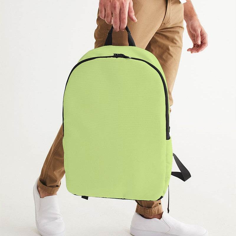 Light Medium Lime Waterproof Backpack (L-ME-LI) - Man Holding CloseUp