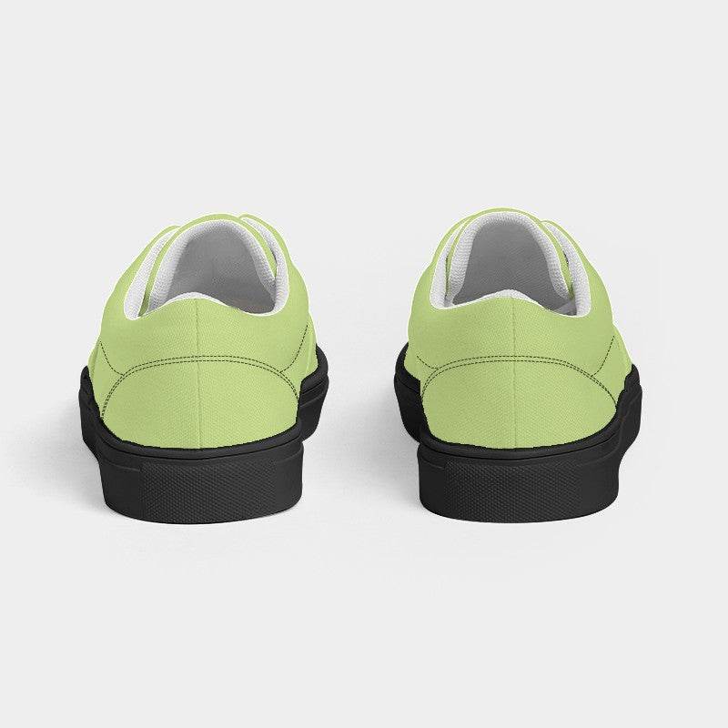 Light Medium Lime Women's Canvas Sneakers (L-ME-LI) - Back