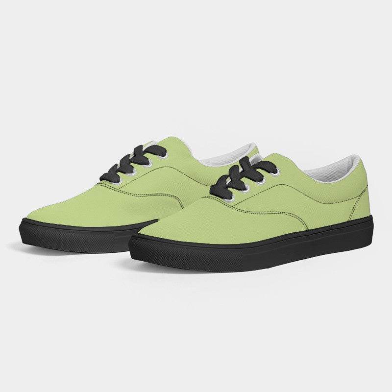 Light Medium Lime Women's Canvas Sneakers (L-ME-LI) - Side 3