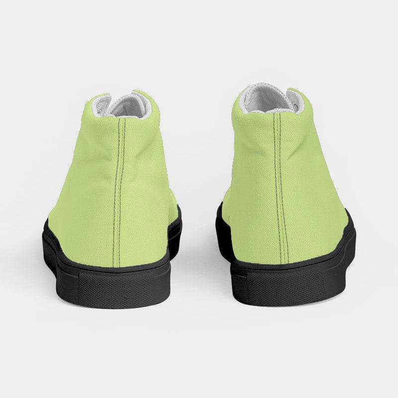 Light Medium Lime Women's High-Top Canvas Sneakers (L-ME-LI) - Back