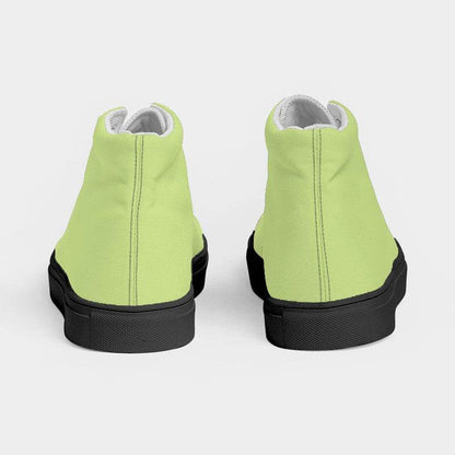 Light Medium Lime Women's High-Top Canvas Sneakers (L-ME-LI) - Back