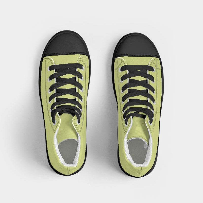 Light Medium Lime Women's High-Top Canvas Sneakers (LY1-ME-LI) - Top