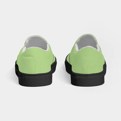 Light Medium Lime Women's Slip-On Canvas Sneakers (GL3-ME-LI) - Back