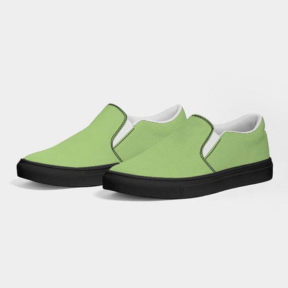Light Medium Lime Women's Slip-On Canvas Sneakers (GL3-ME-LI) - Side 3
