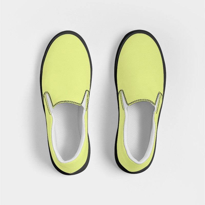 Light Medium Lime Women's Slip-On Canvas Sneakers (LY1-ME-LI) - Top