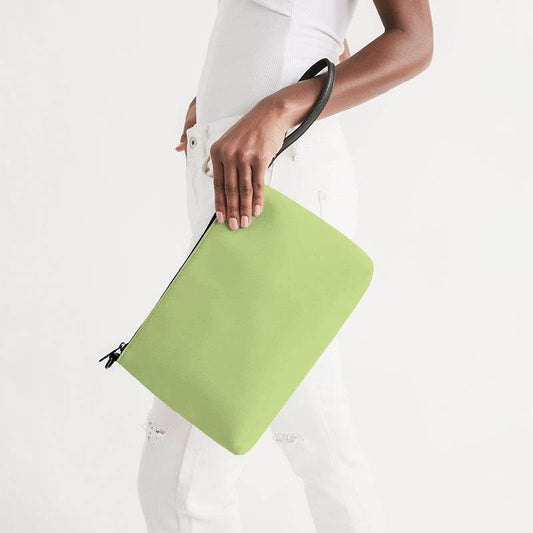 Light Medium Lime Zip Pouch (L-ME-LI) - Side Holding