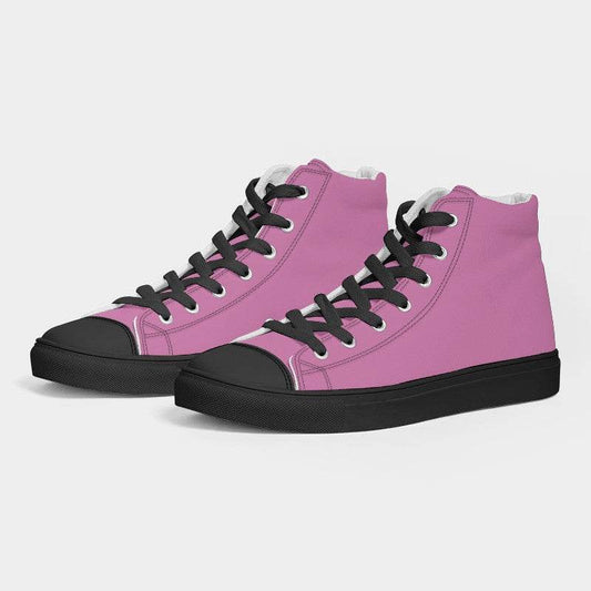 Light Medium Magenta Men's High-Top Canvas Sneakers (PIM2-ME-LI) - Side 3