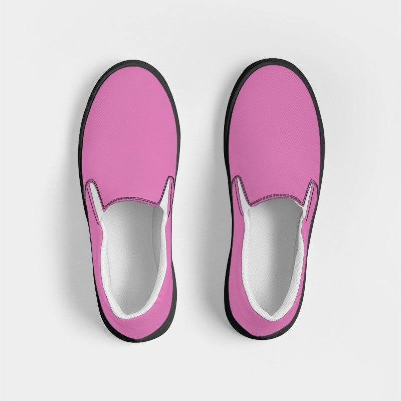 Light Medium Magenta Men's Slip-On Canvas Sneakers (PIM2-ME-LI) - Top