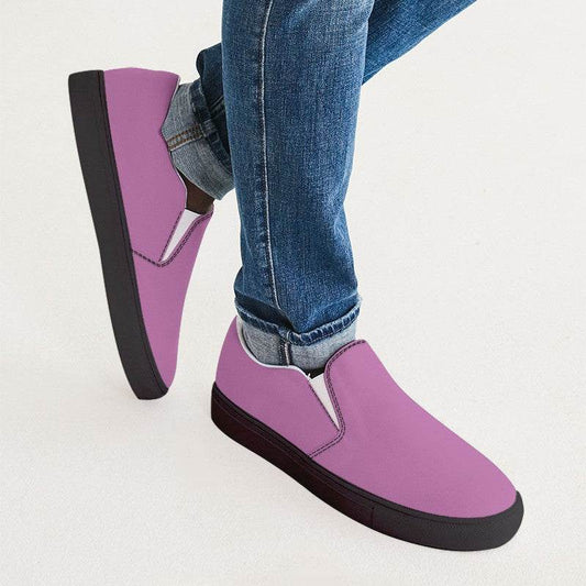 Light Medium Magenta Men's Slip-On Canvas Sneakers (PIM3-ME-LI) - Man CloseUp