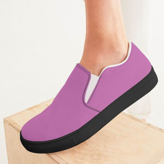 Light Medium Magenta Women's Slip-On Canvas Sneakers (PIM3-ME-LI) - Woman CloseUp