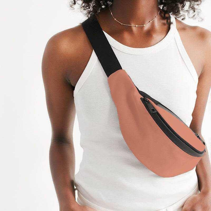 Light Medium Orange Belt Bag (OR3-ME-LI) - Woman Front CloseUp