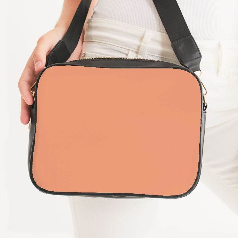 Light Medium Orange Crossbody Bag (OR2-ME-LI) - Woman Front CloseUp