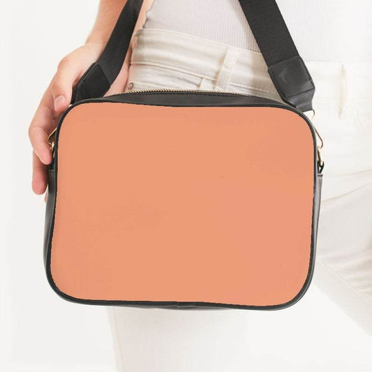 Light Medium Orange Crossbody Bag (OR2-ME-LI) - Woman Front CloseUp