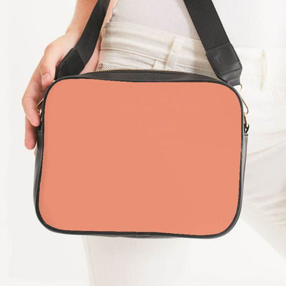 Light Medium Orange Crossbody Bag (OR3-ME-LI) - Woman Front CloseUp
