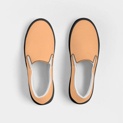 Light Medium Orange Men's Slip-On Canvas Sneakers (O-ME-LI) - Top
