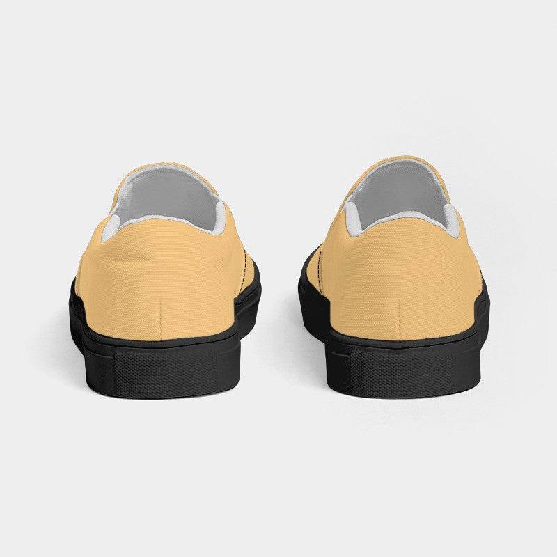 Light Medium Orange Men's Slip-On Canvas Sneakers (YO2-ME-LI) - Back