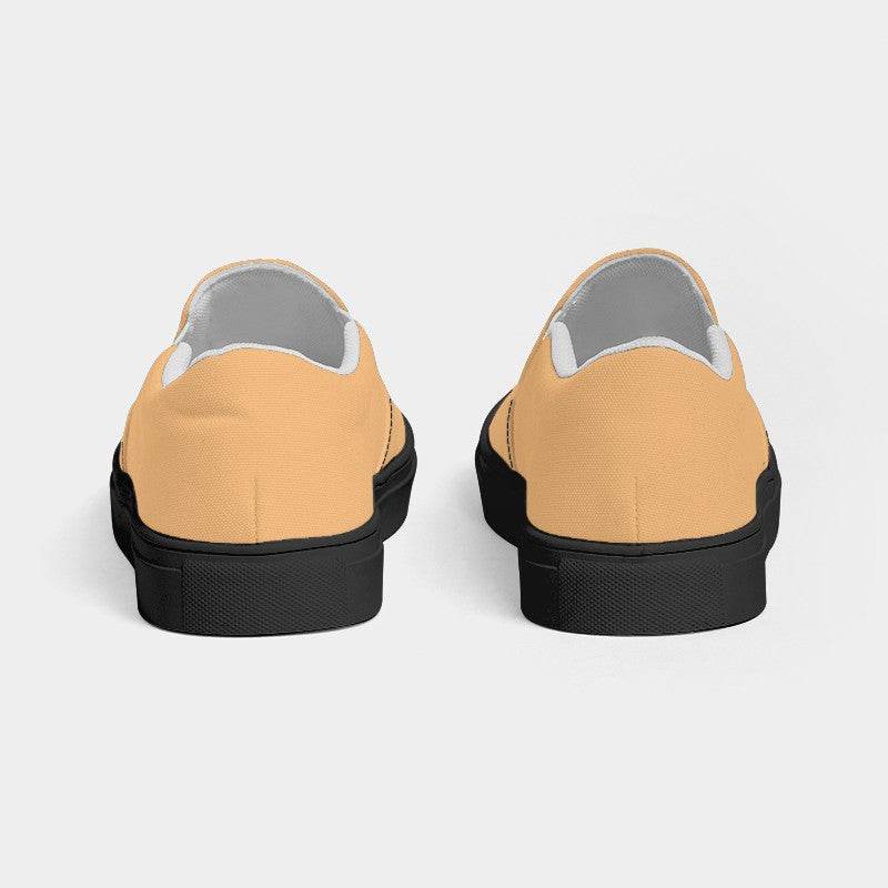 Light Medium Orange Men's Slip-On Canvas Sneakers (YO3-ME-LI) - Back