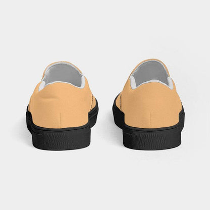 Light Medium Orange Men's Slip-On Canvas Sneakers (YO3-ME-LI) - Back