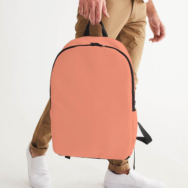 Light Medium Orange Waterproof Backpack (OR3-ME-LI) - Man Holding CloseUp